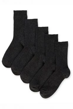 M&S Collection 5pk Of Ribbed School Socks