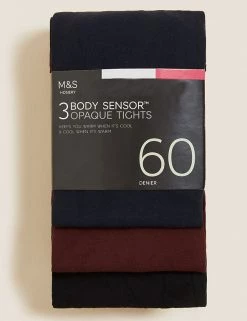 M&S Collection 3pk 60 Denier Body Sensor™ Tights -School Uniform Sales Store SD 02 T60 2209 B6 X EC 0