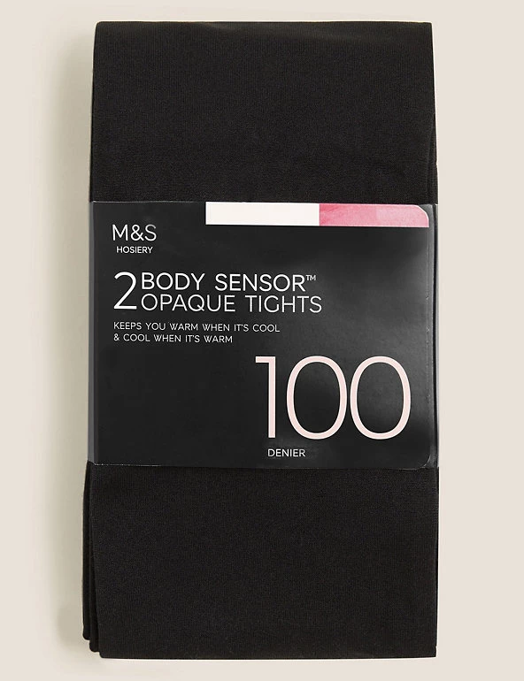 M&S Collection 2pk 100 Denier Body Sensor™ Opaque Tights 3 M&S Collection 2pk 100 Denier Body Sensor™ Opaque Tights