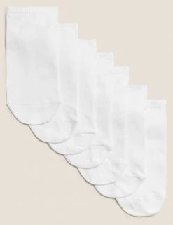 M&S Collection Socks & Tights 7pk Of Cotton Rich Trainer Liner Socks