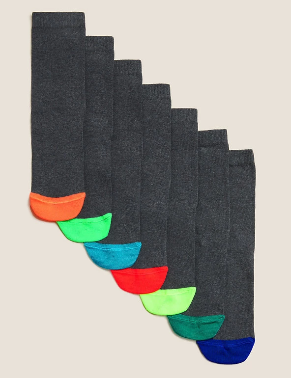 M&S Collection 7pk Cotton Rich School Socks 3 M&S Collection 7pk Cotton Rich School Socks