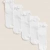 M&S Collection 5pk Cotton Rich Frill School Socks -School Uniform Sales Store SD 04 T64 2059S Z0 X EC 0