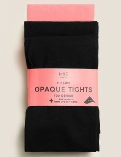 M&S Collection 2pk Of 100 Denier Tights