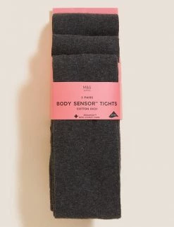 M&S Collection Socks & Tights 3pk Of Body Sensor™ School Tights