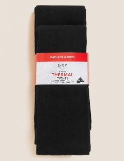M&S Collection 2pk Wool Thermal Tights
