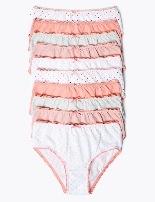 M&S Collection Underwear 10pk Pure Cotton Spotted Knickers (2-16 Yrs) 4 M&S Collection Underwear 10pk Pure Cotton Spotted Knickers (2-16 Yrs) - Image 2