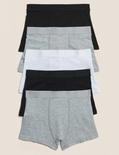 M&S Collection Underwear 5 Pack Cotton Rich Trunks (2-16 Yrs)