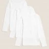M&S Collection Underwear 3pk Pure Cotton Long Sleeve Vests (2-16 Yrs) -School Uniform Sales Store SD 04 T71 1410V Z0 X EC 0