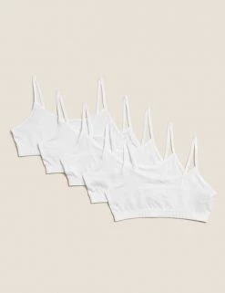 M&S Collection Underwear 5 Pack Cotton Rich Crop Tops (6-16 Yrs)