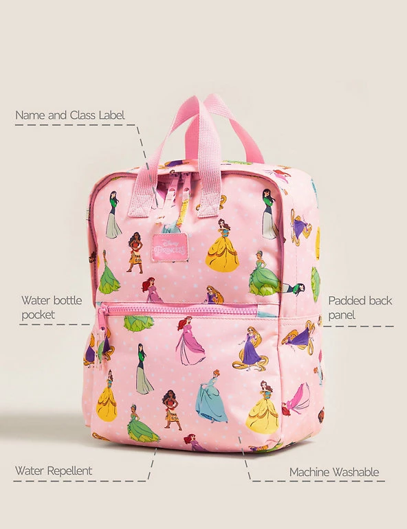M&S Collection Accessories Kids' Water Repellent Disney Princess™ Nursery Backpack 4 M&S Collection Accessories Kids' Water Repellent Disney Princess™ Nursery Backpack - Image 2