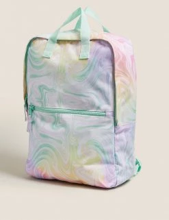 M&S Collection Accessories Kids' Water Repellent Marble Print School Backpack