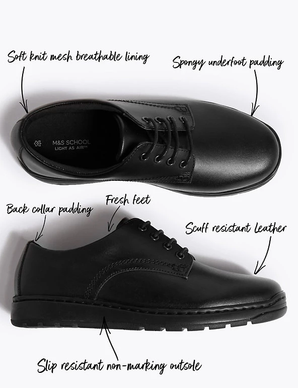 Light As Air™ Kids’ Leather Lace Up School Shoes (13 Small - 10 Large) 4 Light As Air™ Kids’ Leather Lace Up School Shoes (13 Small - 10 Large) - Image 2