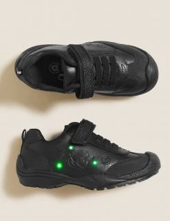 M&S Collection Kids' Leather Light Up Dino School Shoes (8 Small - 1 Large) -School Uniform Sales Store SD 04 T72 8548B Y0 X EC 1