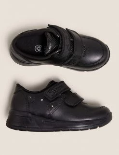 M&S Collection Footwear Kids' Leather Light Up Riptape School Shoes (8 Small - 1 Large) -School Uniform Sales Store SD 04 T72 8595B Y0 X EC 1