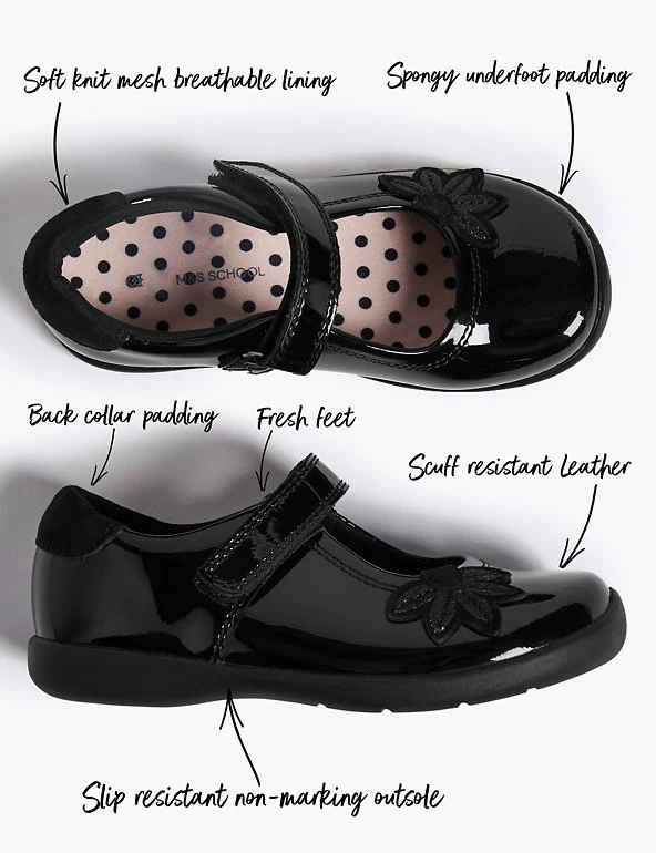 M&S Collection Kids Patent Leather T-Bar School Shoes (8 Small - 1 Large) 4 M&S Collection Kids Patent Leather T-Bar School Shoes (8 Small - 1 Large) - Image 2