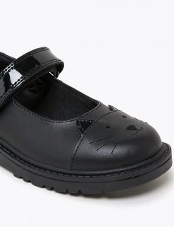 M&S Collection Kids' Leather Mary Jane Cat School Shoes (8 Small - 1 Large) -School Uniform Sales Store SD 04 T72 8662B Y0 X EC 2