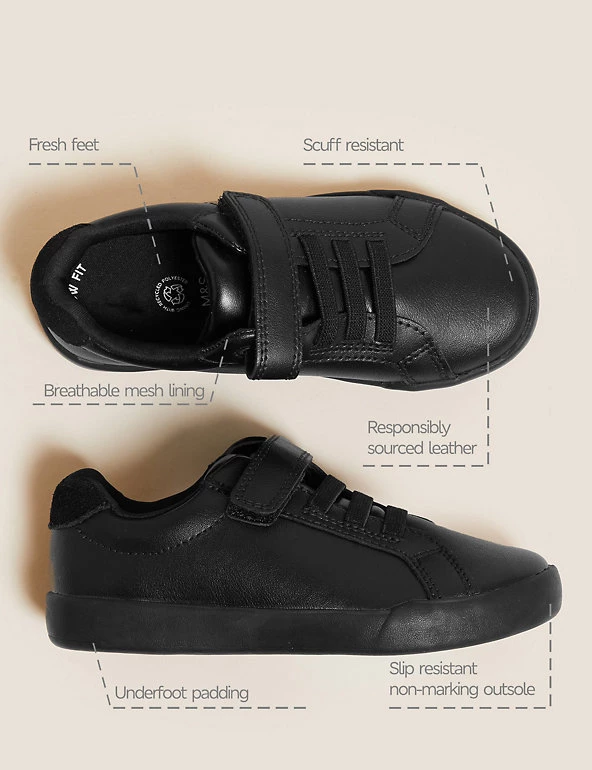 M&S Collection Kids' Leather Riptape School Shoes (8 Small-1 Large) 4 M&S Collection Kids' Leather Riptape School Shoes (8 Small-1 Large) - Image 2