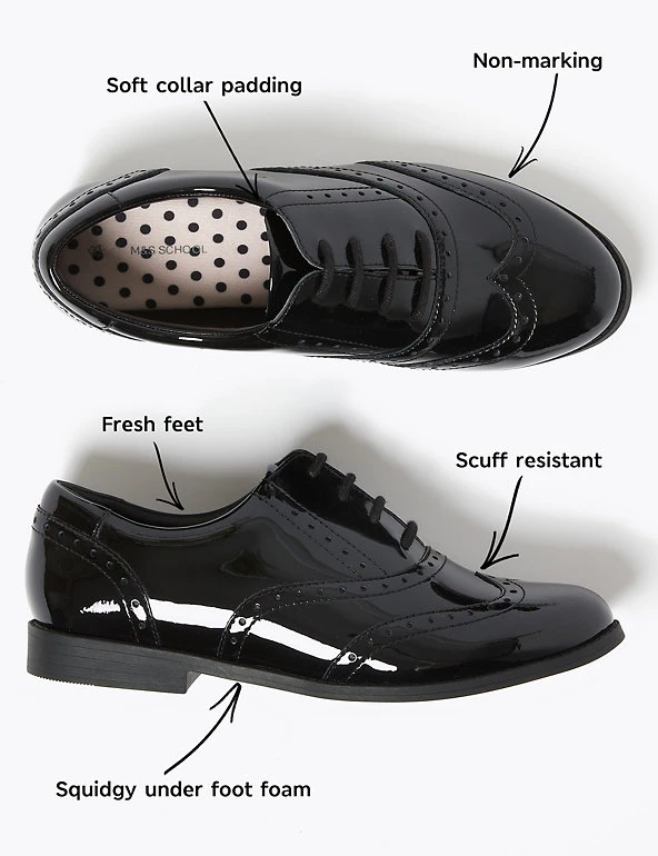 M&S Collection Kids' Leather Freshfeet™ School Shoes (13 Small - 7 Large) 4 M&S Collection Kids' Leather Freshfeet™ School Shoes (13 Small - 7 Large) - Image 2