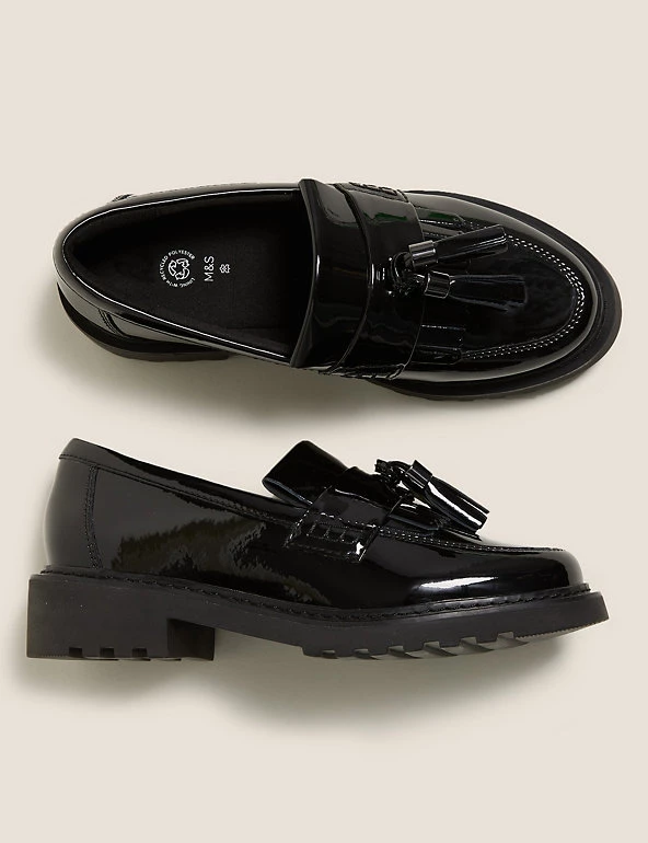 M&S Collection Kids' Leather Slip-on School Shoes (13 Small - 7 Large) 5 M&S Collection Kids' Leather Slip-on School Shoes (13 Small - 7 Large) - Image 3