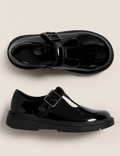 M&S Collection Kids' Leather Riptape T Bar School Shoes (8 Small - 1 Large) -School Uniform Sales Store SD 04 T72 8786B Y0 X EC 1