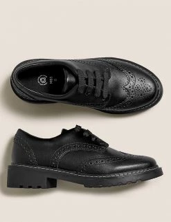 M&S Collection Kids' Leather Freshfeet™ School Shoes (13 Small -7 Large) -School Uniform Sales Store SD 04 T72 8787B Y0 X EC 1
