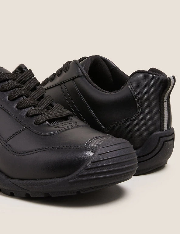 M&S Collection Kids' Leather Freshfeet™ Lace School Shoes (13 Small - 9 Large) 6 M&S Collection Kids' Leather Freshfeet™ Lace School Shoes (13 Small - 9 Large) - Image 4