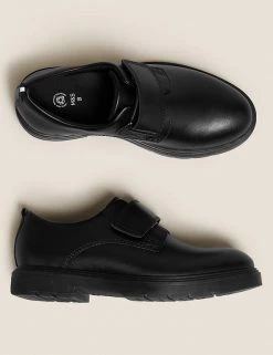 M&S Collection Kids' Leather Riptape School Shoes (13 Small-9 Large) -School Uniform Sales Store SD 04 T72 8802B Y0 X EC 1