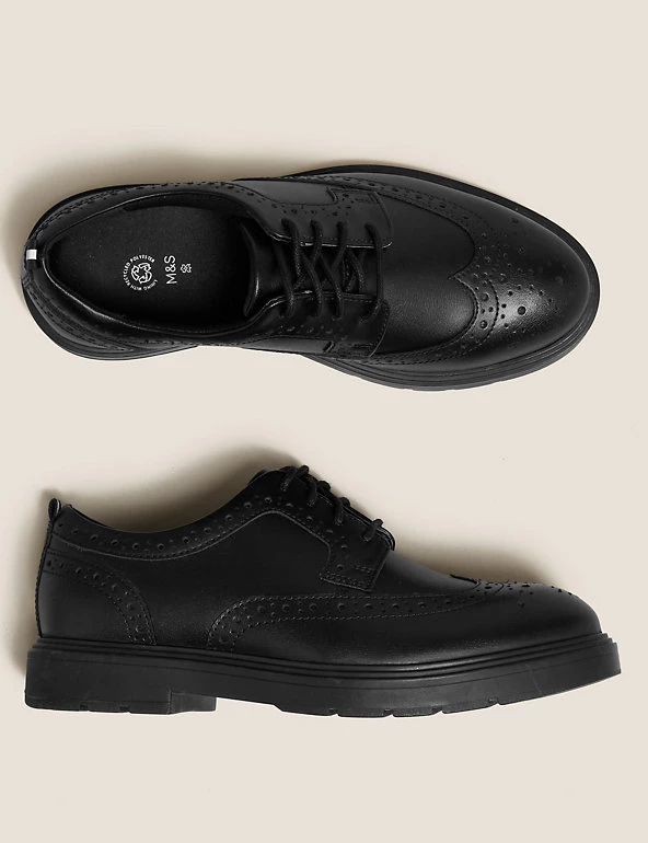 M&S Collection Kids' Leather Freshfeet™ School Shoes (13 Small - 9 Large) 5 M&S Collection Kids' Leather Freshfeet™ School Shoes (13 Small - 9 Large) - Image 3