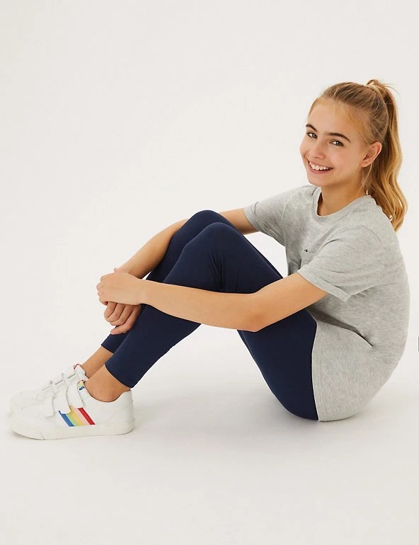 M&S Collection 5pk Cotton Rich Leggings (6-16 Yrs) 4 M&S Collection 5pk Cotton Rich Leggings (6-16 Yrs) - Image 2