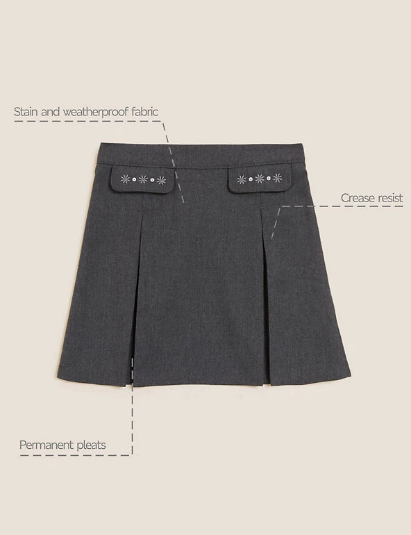 M&S Collection Skirts Girls' Embroided School Skirt (2-18 Yrs) 4 M&S Collection Skirts Girls' Embroided School Skirt (2-18 Yrs) - Image 2