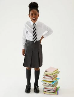 M&S Collection Skirts Girls' Permanent Pleats School Skirt (2-16 Yrs) -School Uniform Sales Store SD 04 T76 0132 T0 X EC 0