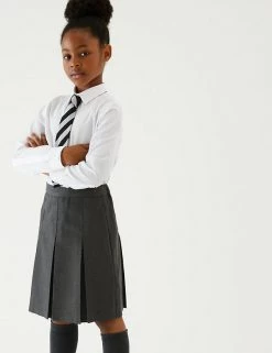 M&S Collection Skirts Girls' Slim Fit Permanent Pleats School Skirt (2-18 Yrs)