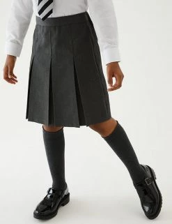 M&S Collection Skirts Girls' Plus Fit Permanent Pleats School Skirt (2-18 Yrs) -School Uniform Sales Store SD 04 T76 0140P T0 X EC 1