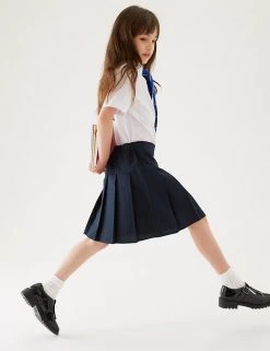 M&S Collection 2pk Girls' Crease Resistant School Skirts (2-16 Yrs) -School Uniform Sales Store SD 04 T76 0197 F0 X EC 0