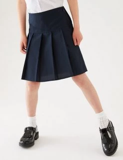 M&S Collection 2pk Girls' Crease Resistant School Skirts (2-16 Yrs) -School Uniform Sales Store SD 04 T76 0197 F0 X EC 1
