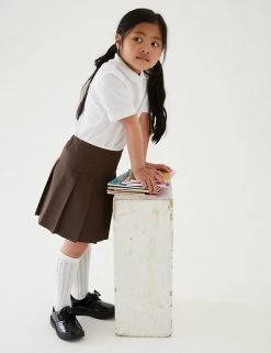 M&S Collection 2pk Girls' Crease Resistant School Skirts (2-16 Yrs) -School Uniform Sales Store SD 04 T76 0197 N0 X EC 0