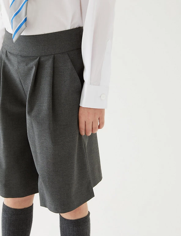 M&S Collection Trousers Girls' Pleat Front School Culottes (2-18 Yrs) 5 M&S Collection Trousers Girls' Pleat Front School Culottes (2-18 Yrs) - Image 3