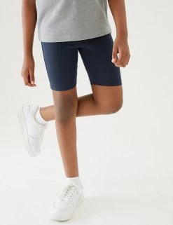 M&S Collection PE Kit 2pk Girls' Cotton With Stretch School Shorts (2-16 Yrs) -School Uniform Sales Store SD 04 T76 1033 F4 X EC 1