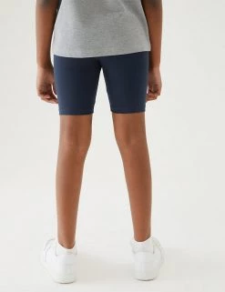 M&S Collection PE Kit 2pk Girls' Cotton With Stretch School Shorts (2-16 Yrs) -School Uniform Sales Store SD 04 T76 1033 F4 X EC 2