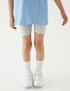 M&S Collection PE Kit 2pk Girls' Cotton With Stretch School Shorts (2-16 Yrs) -School Uniform Sales Store SD 04 T76 1033 T0 X EC 1