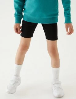 M&S Collection PE Kit 2pk Girls' Cotton With Stretch School Shorts (2-16 Yrs) -School Uniform Sales Store SD 04 T76 1033 Y0 X EC 1