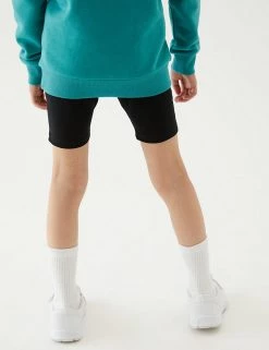 M&S Collection PE Kit 2pk Girls' Cotton With Stretch School Shorts (2-16 Yrs) -School Uniform Sales Store SD 04 T76 1033 Y0 X EC 2