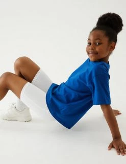M&S Collection PE Kit 2pk Girls' Cotton With Stretch School Shorts (2-16 Yrs) -School Uniform Sales Store SD 04 T76 1033 Z0 X EC 0
