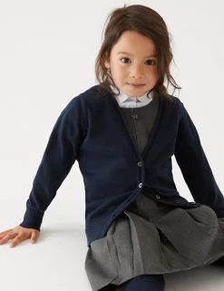 M&S Collection Cardigans 2pk Girls' Pure Cotton School Cardigan (3-18 Yrs)