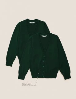 M&S Collection Cardigans 2pk Girls' Pure Cotton School Cardigan (3-18 Yrs) -School Uniform Sales Store SD 04 T76 1371 J0 X EC 90