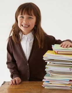 M&S Collection Cardigans 2pk Girls' Pure Cotton School Cardigan (3-18 Yrs) -School Uniform Sales Store SD 04 T76 1371 N0 X EC 0