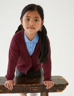 M&S Collection Cardigans 2pk Girls' Pure Cotton School Cardigan (3-18 Yrs) -School Uniform Sales Store SD 04 T76 1371 XM X EC 0