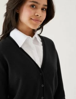 M&S Collection Cardigans 2pk Girls' Pure Cotton School Cardigan (3-18 Yrs) -School Uniform Sales Store SD 04 T76 1371 Y0 X EC 1
