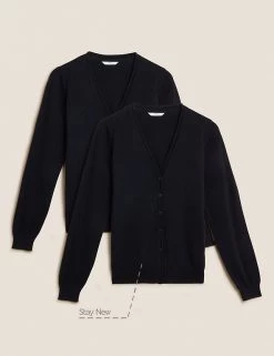 M&S Collection Cardigans 2pk Girls' Pure Cotton School Cardigan (3-18 Yrs) -School Uniform Sales Store SD 04 T76 1371 Y0 X EC 90