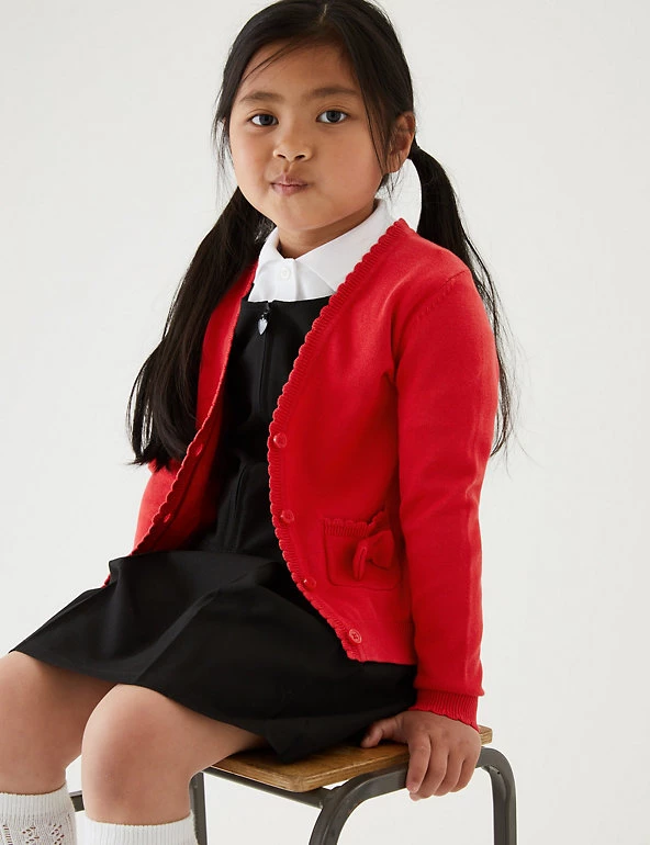 M&S Collection Cardigans Girls’ Pure Cotton Bow Pocket School Cardigan (3-18 Yrs) 3 M&S Collection Cardigans Girls’ Pure Cotton Bow Pocket School Cardigan (3-18 Yrs)